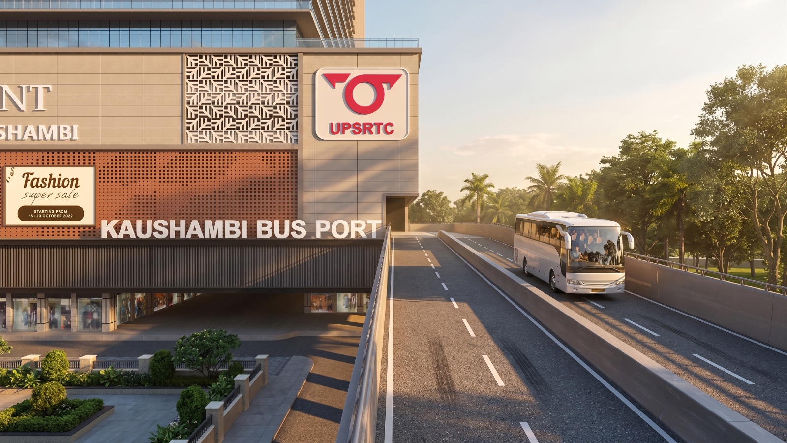 Kaushambi Bus Port ramp entrance