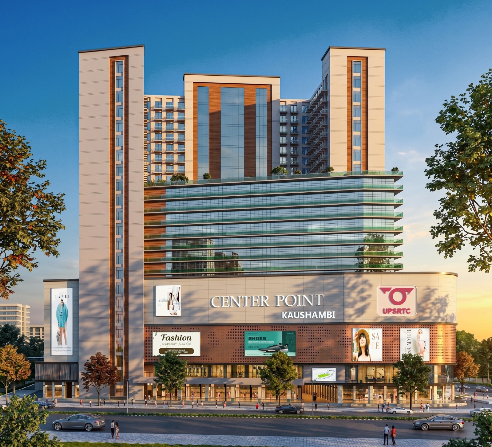 OMAXE Kaushambi tower — Center Point Kaushambi with UPSRTC Bus Port